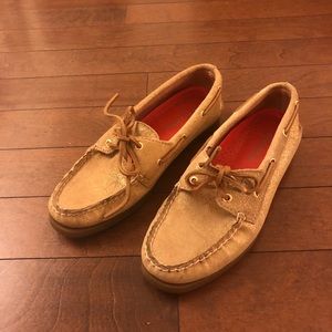 Glittery Gold Sperry Shoes